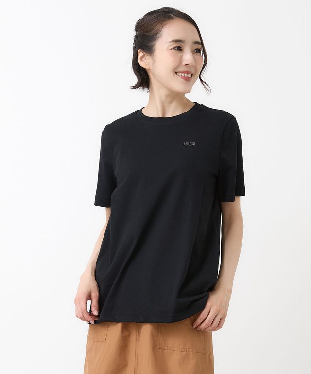 プレーティング天竺 タックデザイン Tシャツ【吸汗速乾】
