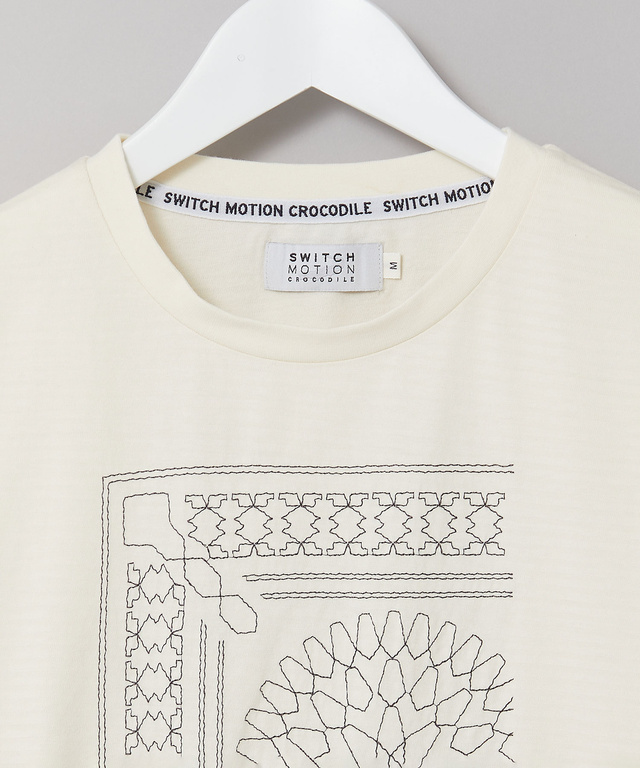 シャドーボーダー バンダナ刺繍 Tシャツ