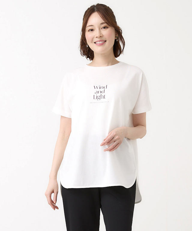 プレーティング天竺 ロゴプリント Tシャツ【吸汗速乾】