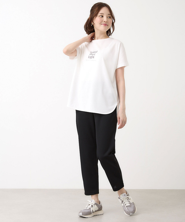 プレーティング天竺 ロゴプリント Tシャツ【吸汗速乾】