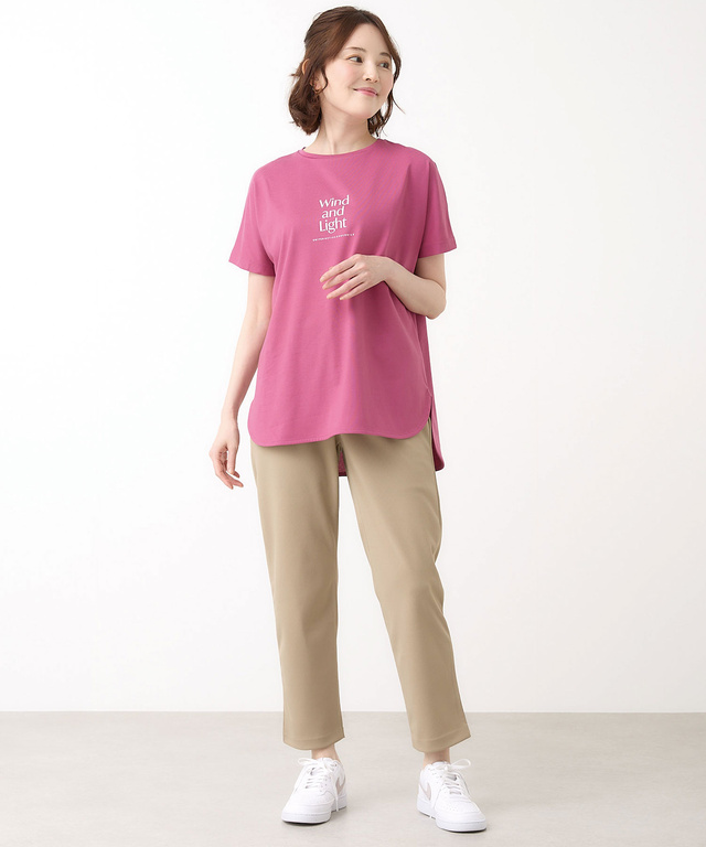 プレーティング天竺 ロゴプリント Tシャツ【吸汗速乾】