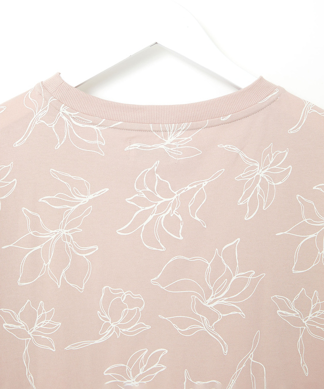 プレーティング天竺 花柄プリント Tシャツ【吸汗速乾】