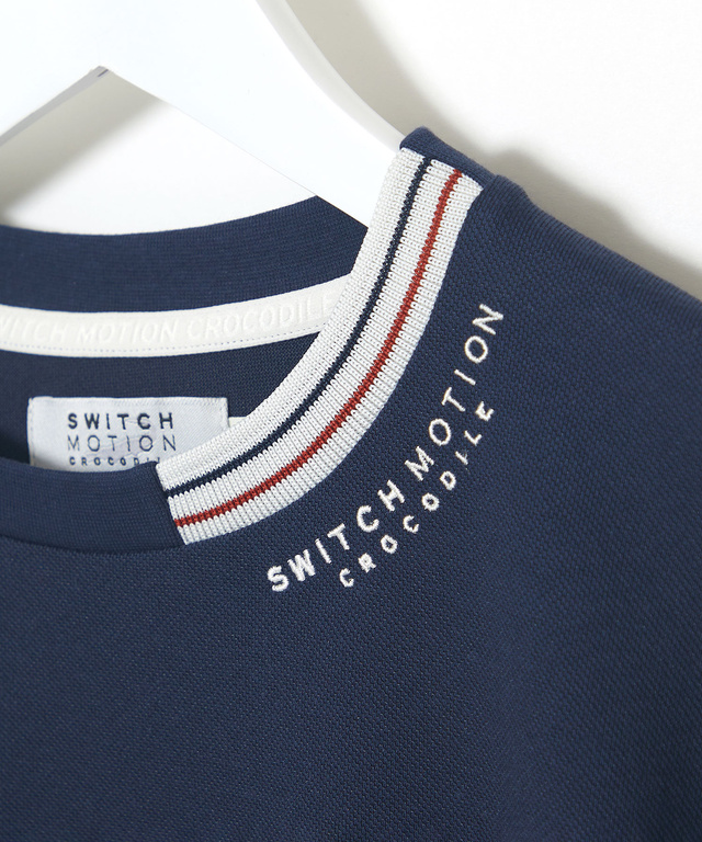 鹿の子編み  ボーダー配色 7分袖Tシャツ