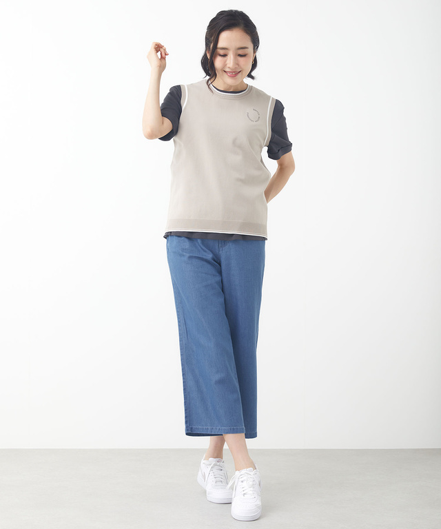 ロゴサークル ニット ベスト【手洗いOK】
