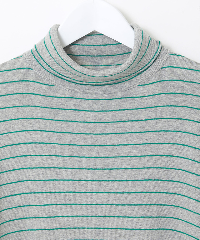 タートルネック 配色 ニット【手洗いOK】