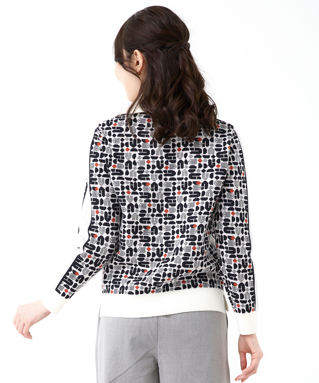 モノグラム ハーフジップ プルオーバー ニット