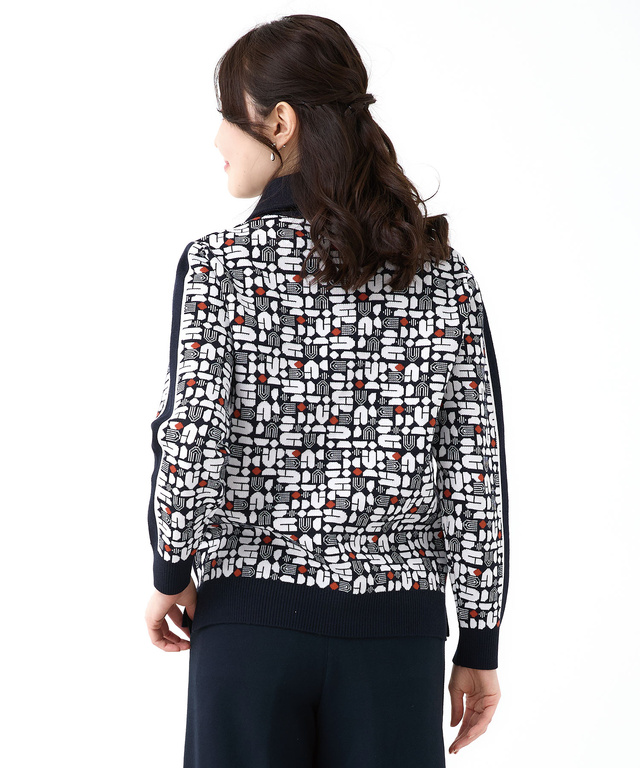 モノグラム ハーフジップ プルオーバー ニット