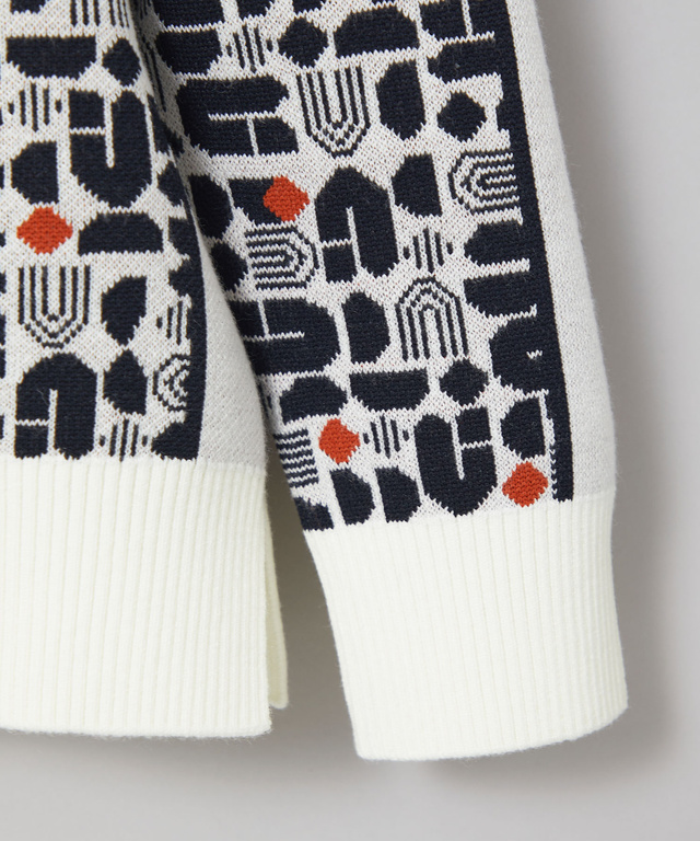 モノグラム ハーフジップ プルオーバー ニット