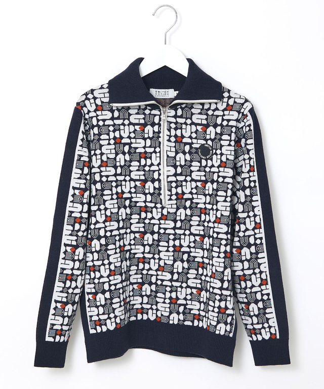 モノグラム ハーフジップ プルオーバー ニット