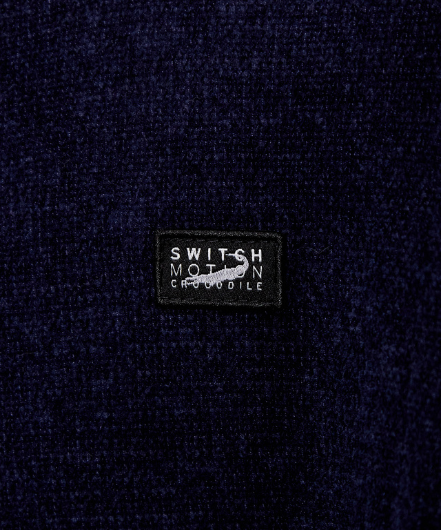 襟配色 ハイネックプルオーバー ニット