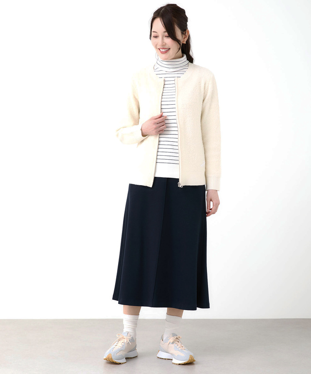 ブークレー ジップ ニットアウター