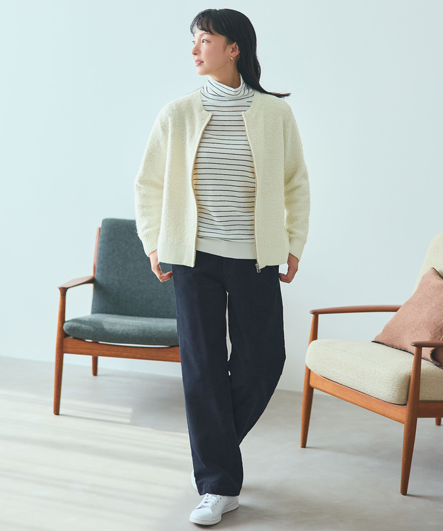 ブークレー ジップ ニットアウター