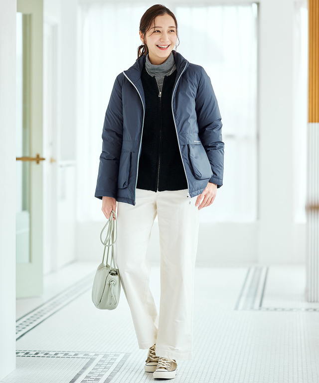 ブークレー ジップ ニットアウター