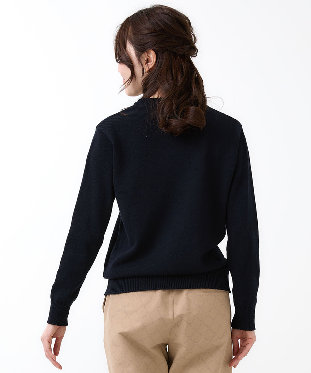 ロゴ クルーネック ニット【日本製】