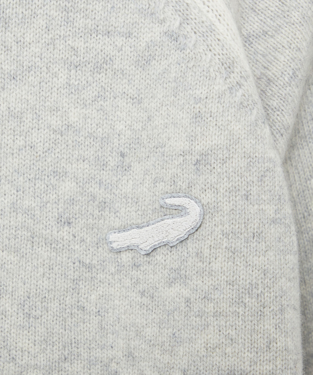 ウールブレンド リブ配色 プルオーバーニット