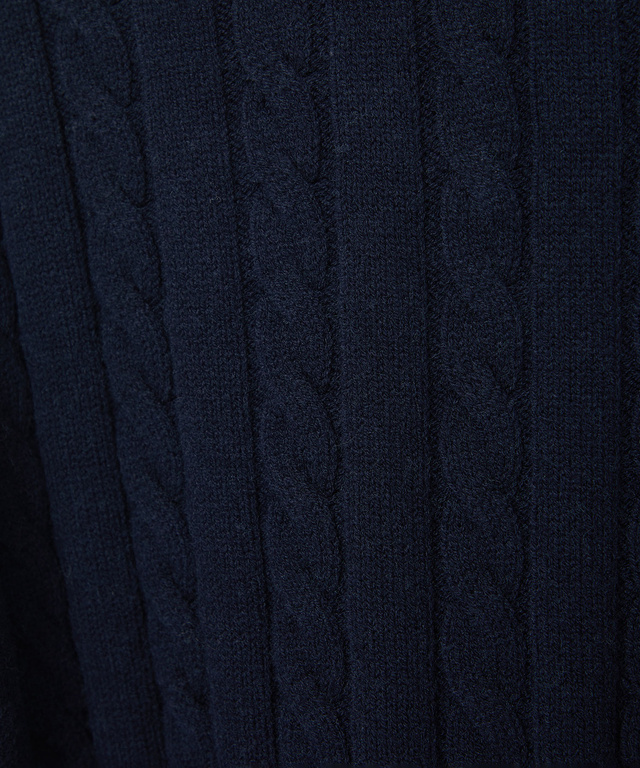 ウールブレンド  ケーブル  Vネック ニット