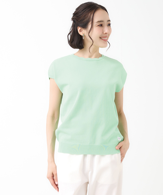 襟デザイン ニット プルオーバー【手洗いOK】