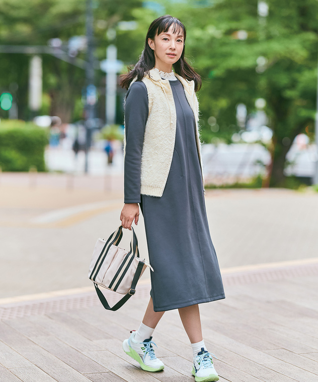 ウールブレンド パイル編み ジレ