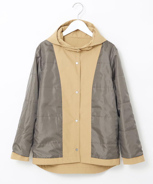 フード付き ドットボタン デザインジャケット