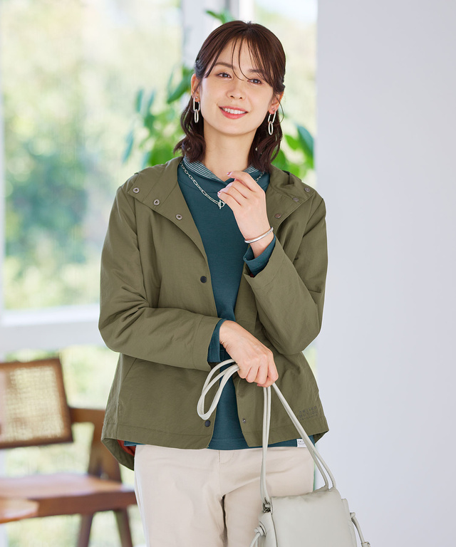 フード付き ドットボタン デザインジャケット