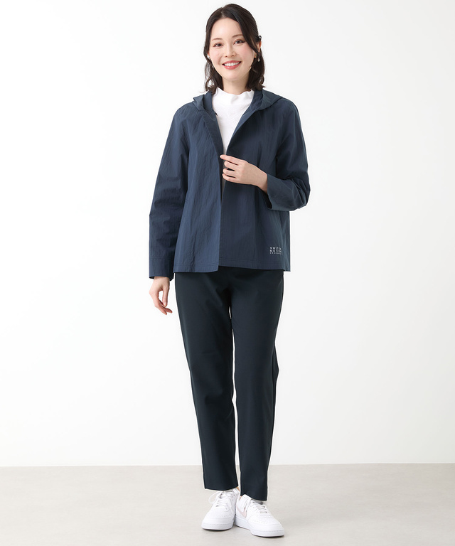 フロントボタン フーデッドジャケット【手洗いOK】