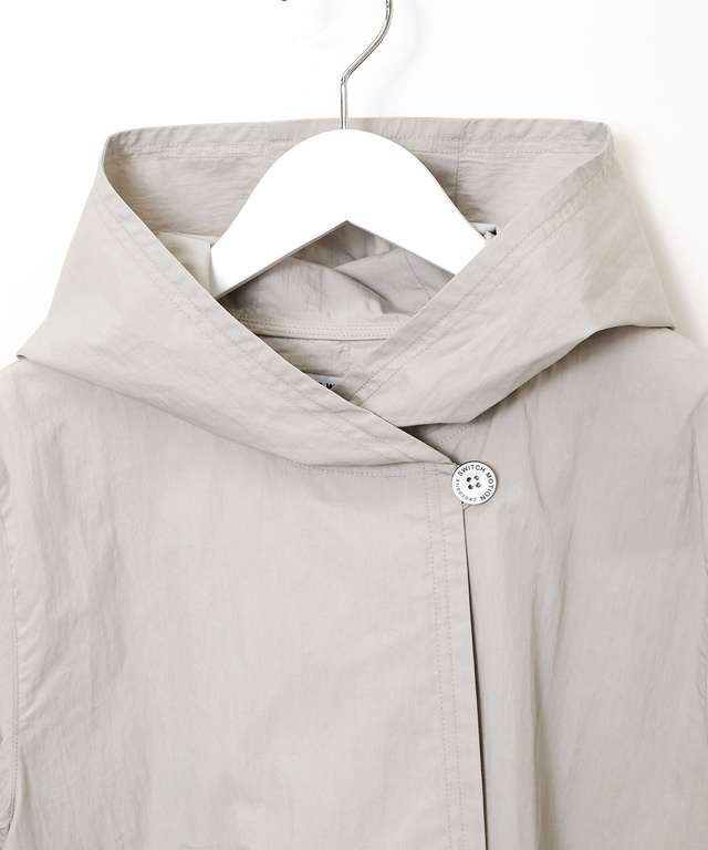 フロントボタン フーデッドジャケット【手洗いOK】