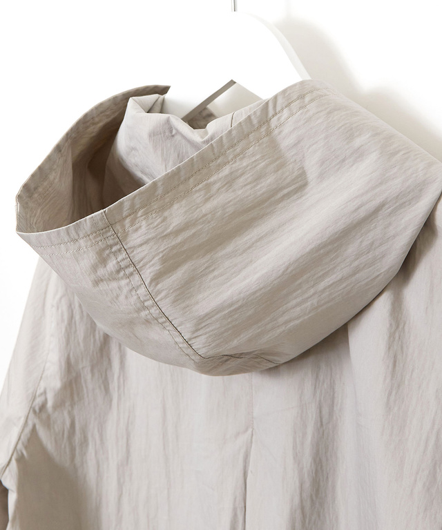 フロントボタン フーデッドジャケット【手洗いOK】