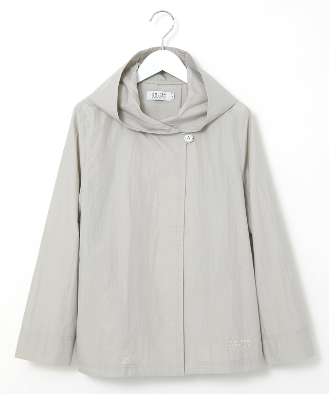 フロントボタン フーデッドジャケット【手洗いOK】