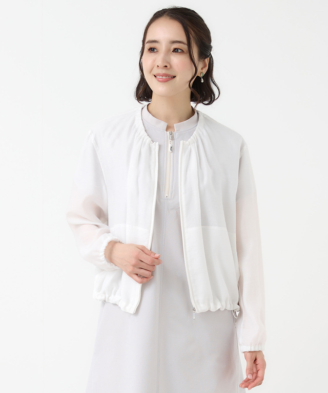 ギャザーデザイン シアーブルゾン【手洗いOK】