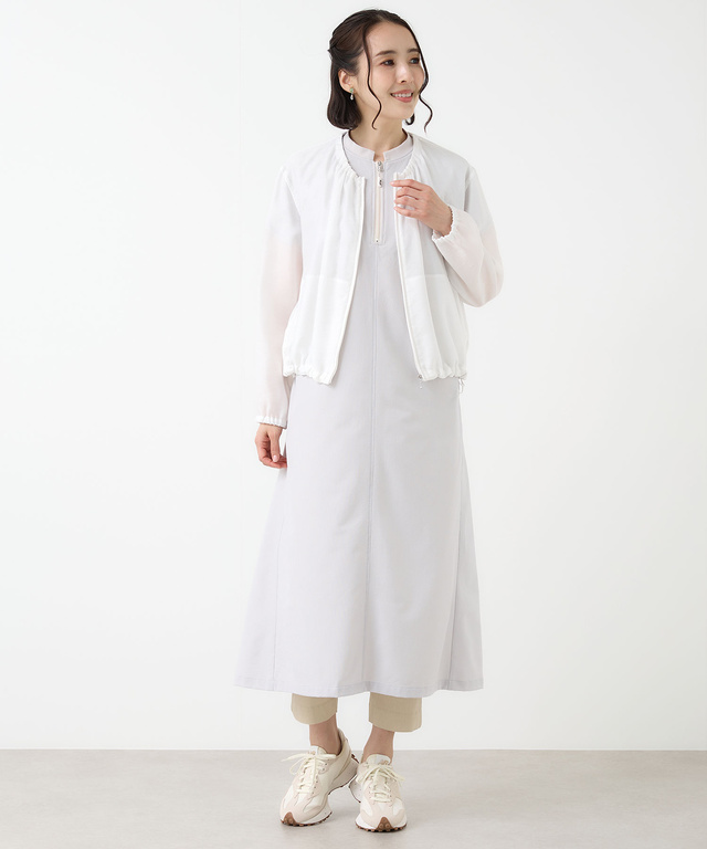 ギャザーデザイン シアーブルゾン【手洗いOK】