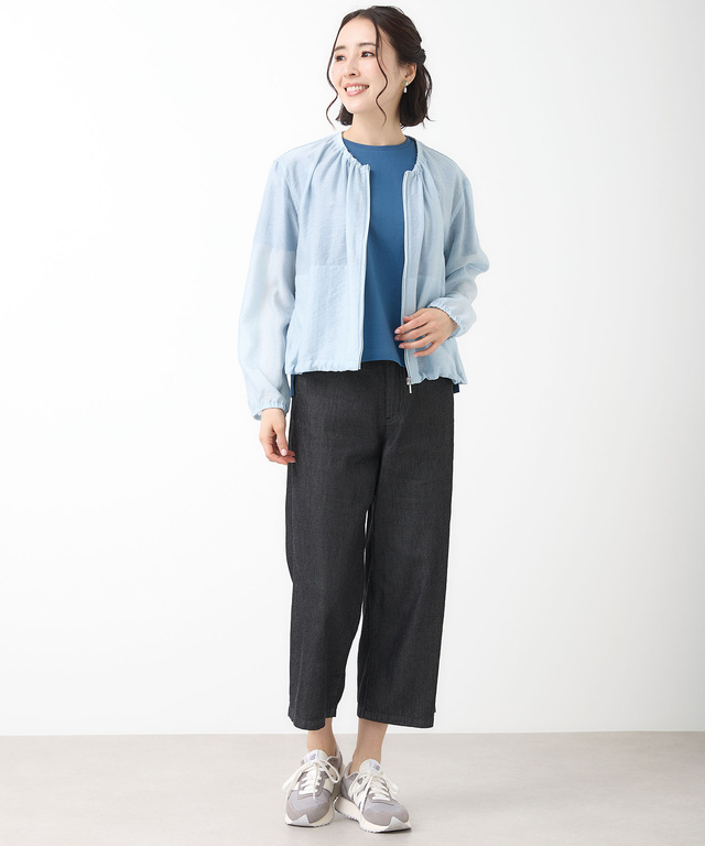 ギャザーデザイン シアーブルゾン【手洗いOK】