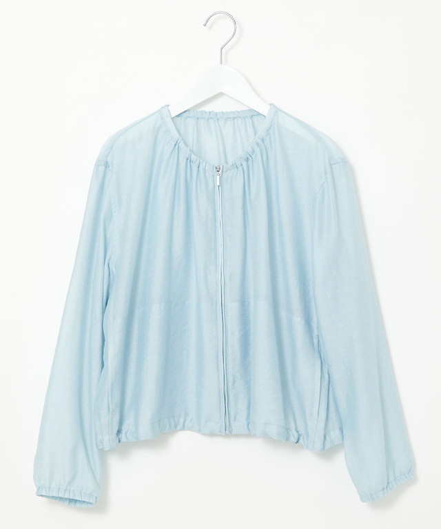 ギャザーデザイン シアーブルゾン【手洗いOK】