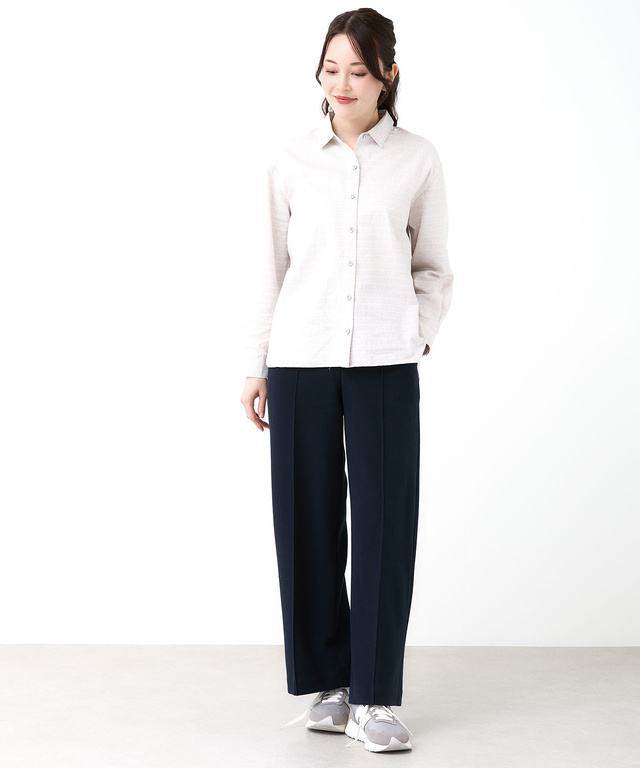 ジャージ素材 セミワイド パンツ