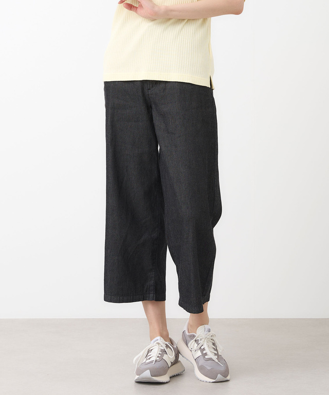 セミワイド クロップド ライト デニム