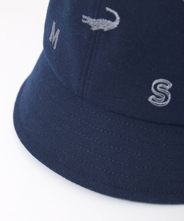 飛び柄 ロゴ刺繍 ハット