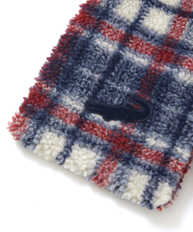 チェック柄 ボア マフラー