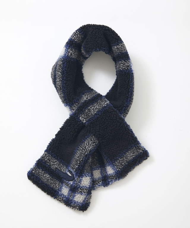 チェック柄 ボア マフラー